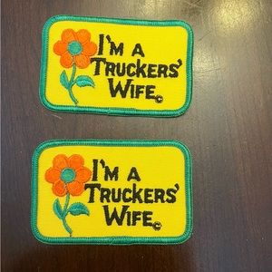 Vintage 1970’s Swiss Maid Quality Emblems I’m A Truckers’ Wife Patch Set of 2